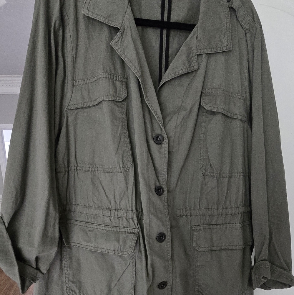 Maurices Olive Green Button-Up Jacket